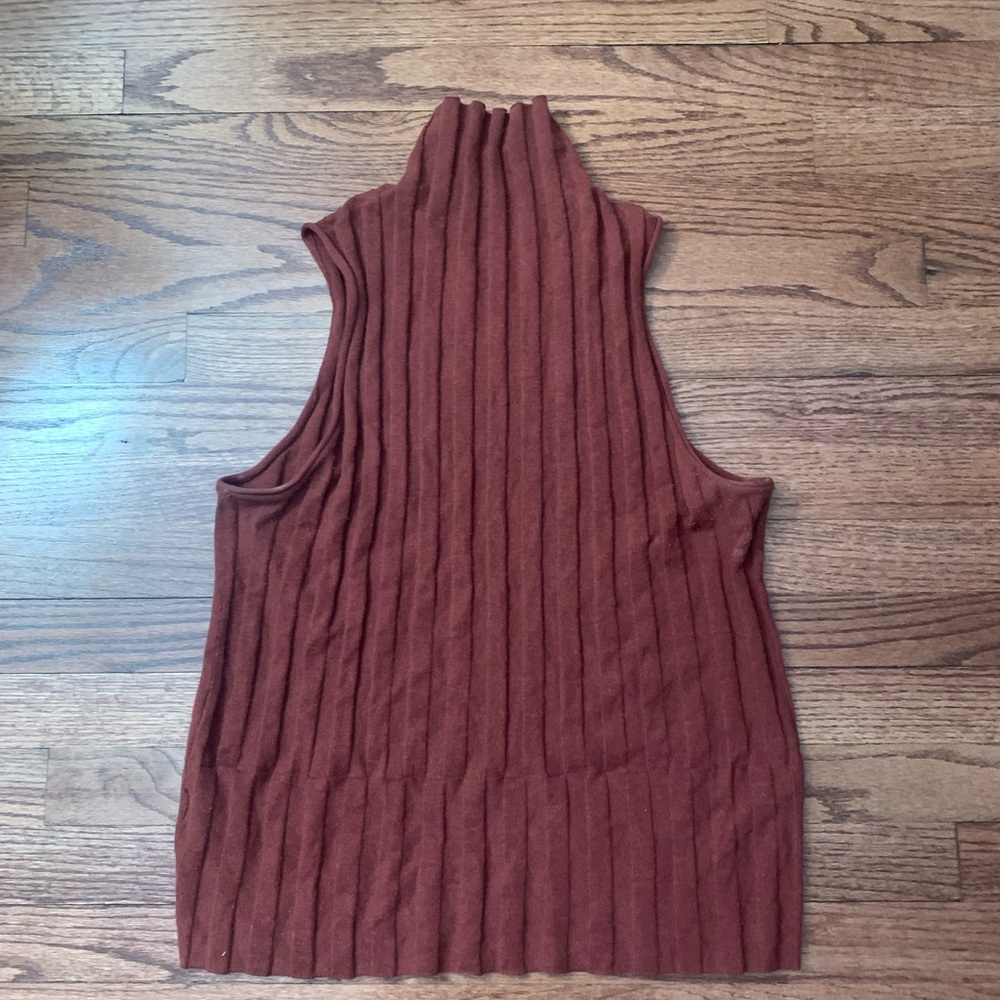J. CREW: Ribbed Wine Mockbeck Sleeveless Top
